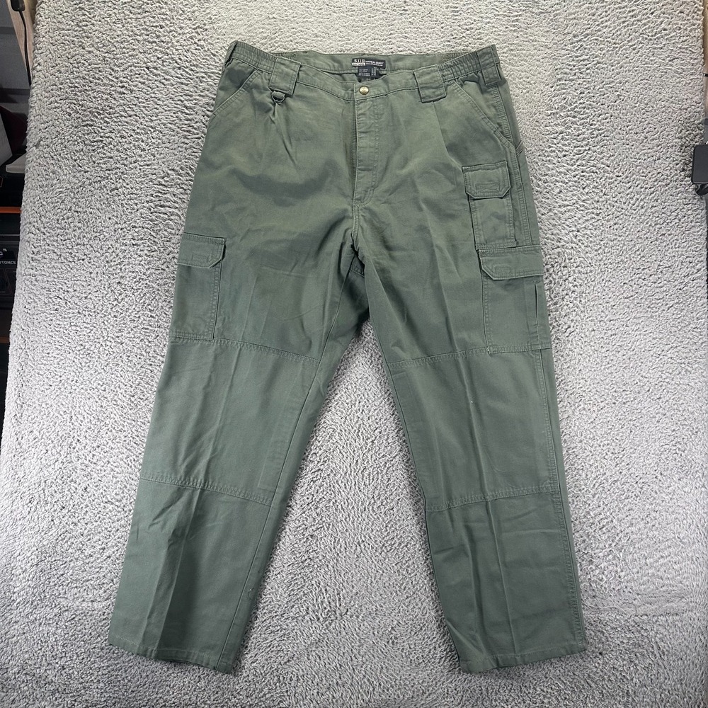 5.11 Tactical Pant Men 40x32 Green Cotton Canvas Cargo Straight Workwear Utility
